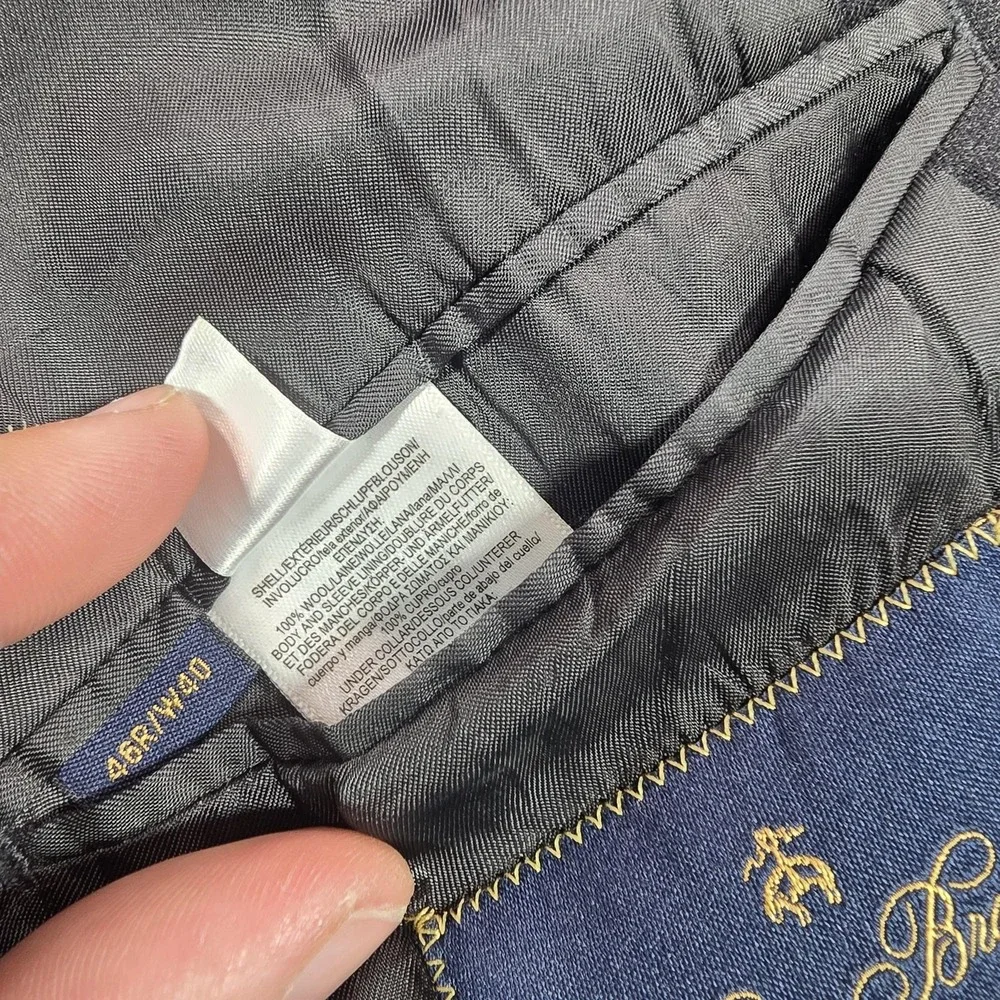 Brooks Brothers Suit Mens 44L 39W Gray Wool 1818 Regent Estrato Trabaldo